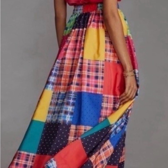 NWT Anthropologie Multicolor Patchwork Maxi Skirt - Picture 2 of 4